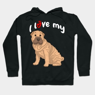 I Love My Fawn Shar-Pei Dog Hoodie